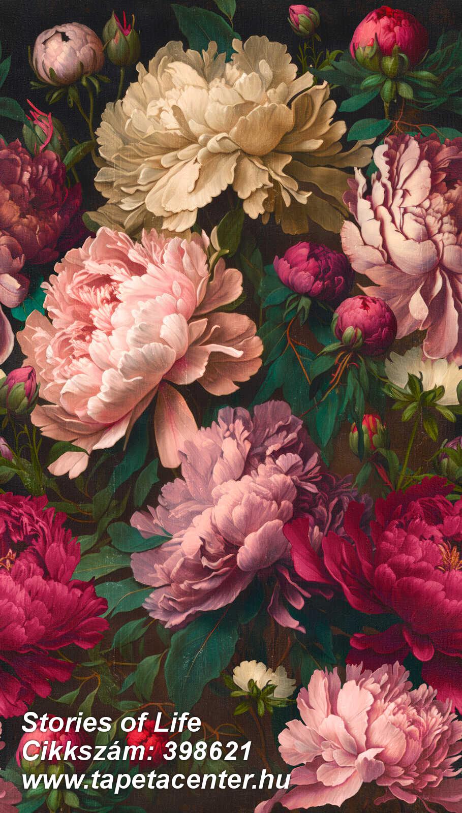 Pink-rózsaszín,zöld,lemosható,vlies poszter, fotótapéta 